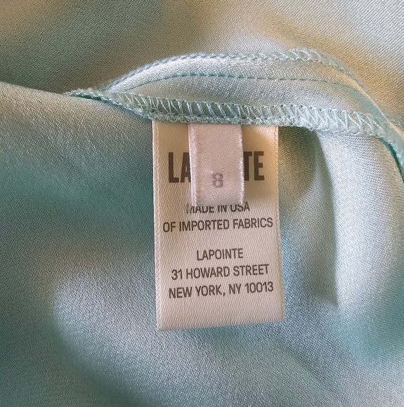 LAPOINTE Womens Satin Halter Maxi Gown, Seafoam Green Blue, Size 8, Retail $1490 - Picture 14 of 15